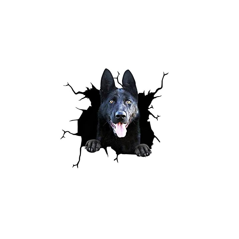fabisup German Shepherd Crack Car Sticker 3D Dog Car Window
