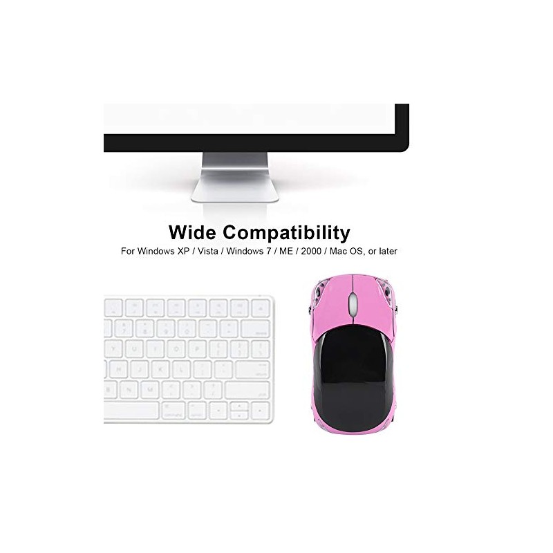 Wireless Mouse, Ultra-Thin 2.4GP Wireless Bluetooth Mouse óptico Mute Mouse,Car