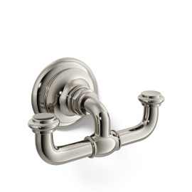 Kohler 72572-SN Artifacts® Double Robe Hook, Vibrant Polished Nickel