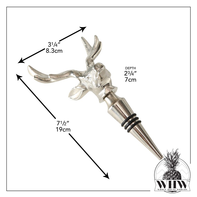 Bottle Stopper Botho Height 19 cm Nickel-Plated Aluminium