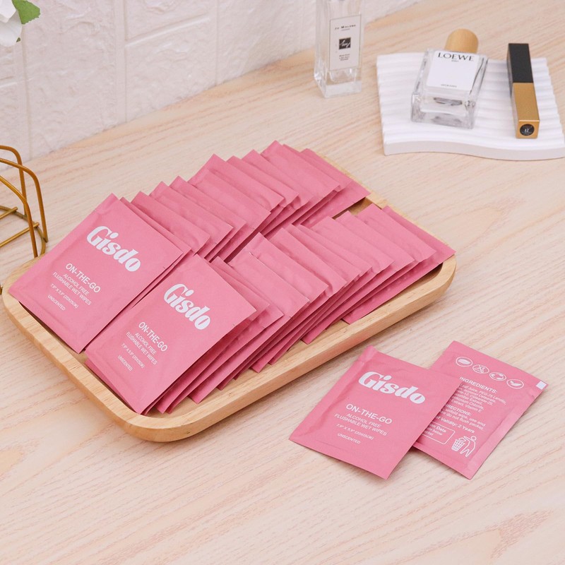 Gisdo 100 Pcs Fragrance Free, Plant Based Wet Wipes, Aloe