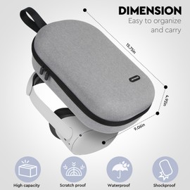 JoyHood Hard Carrying Case Compatible with Meta Quest 3/Oculus Quest 2/Pro/PICO4 VR Headset, Travel Storage Case fits for Elite Strap/Touch Controllers/Battery Pack/Charging Cable