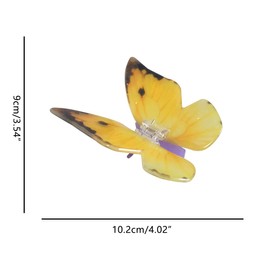 Funny Butterfly Hair Clips,Novelty PVC Hair Clip,Butterfly Claw Clips for Women,Yellow