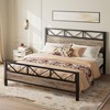 LIKIMIO California King Bed Frame, Tall Industrial Headboard 51.2 ",
