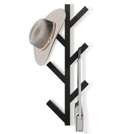 Fancial Vertical Coat Rack Wall Mounted 16" Metal Modern Wall Coat Tree for Hats, Jackets, Bags, Entry Bedroom (Height 16")