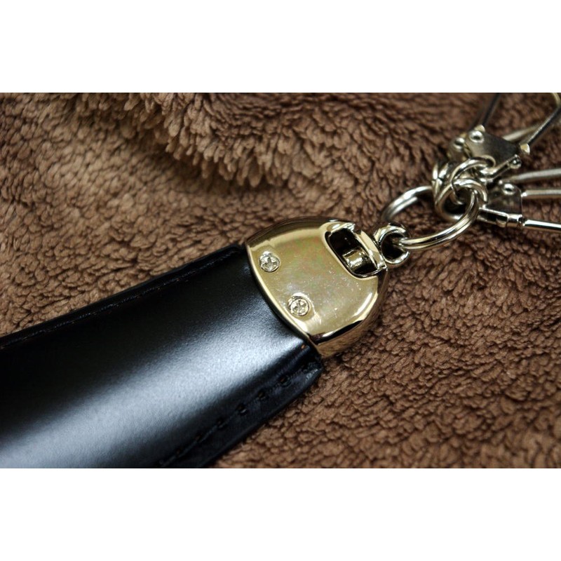 Saint Mode Cordovan Keychain with Shoehorn, black/blue