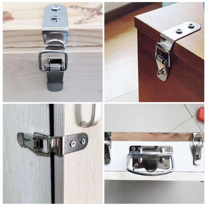 NIYATA 4Pcs 90 Degree Hook Lock Bolt,304 Stainless Steel Safety