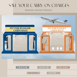 Convertible Cabin Bag for Ryanair 40x20x25 Expandable for Easyjet 45x36x20 Travel Hand Luggage Airplane Underseat Carry on Bag Weekend Overnight Bag for Women Men