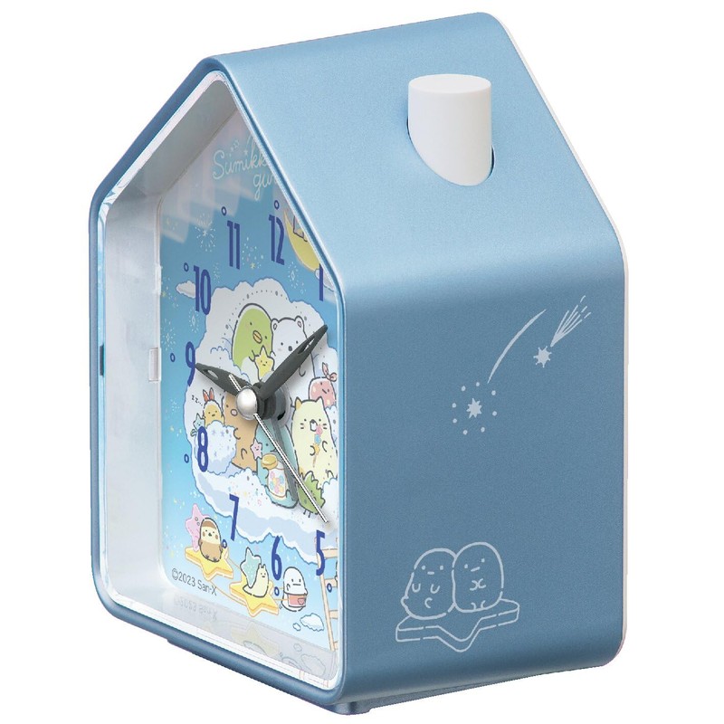Seiko Clock CQ166L Alarm Clock, Sumikko Gurashi, Light Blue Pearl,