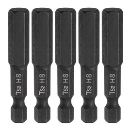 HARFINGTON 5pcs Hex Head Wrench Drill Bit 8mm(H8) Metric 1/4" Hex Shank 2"(50mm) Length S2 Steel Magnetic Impact Drivers Screwdriver Bit Hexagon Electric Drill Bits