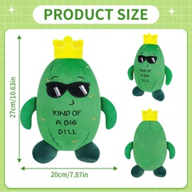 SEAOPOP Pickle Stuffed Animal Plush Toy - Pickle Plush Toy, Cucumber Plush Plant with Sunglasses and Yellow Corolla, Positive Toys Gift for Friends Kids, Home Office Decor, Birthday Christmas
