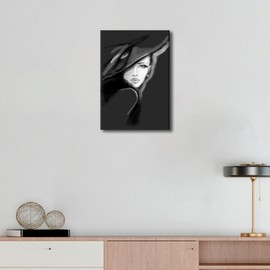 TUMOVO Big Wall Art For Living Room Canvas Wall Art Black Girl Fashion Print Abstract Black Art Picture Woman Portrait Painting Modern Artwork for Bedroom Bathroom Office Decor (Woman-3, 24" Wx36 H)