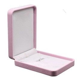 Fadsace Velvet Jewelry Set Box, Necklace Ring Earring Pendant Gift Box, Pearl Necklace/Chunky Necklace Wedding Jewelry Storage Holder Display Case (Pink (Vertical))