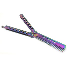 ZRAMO TH156 Comb Rainbow Knife Practice for Beginner training tool Training Colorful Knife Tool Allows Safe Practice of Personal-defense Skills (comb style)