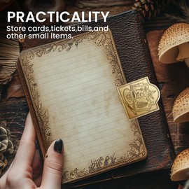 ANATTASOUL Brass Binder Clip Vintage Mushroom and Notebook Paper Clamp for Journals, Heavy Duty Metal Book Clip for Notebooks, Bookmarks Page Holder