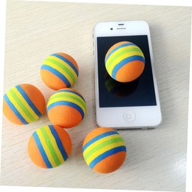 Kisangel 12pcs Stripe Pattern Eva Balls Interactive Cat Toys Pet Playing Balls for Indoor Use