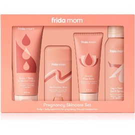 Frida Mom Set de Cuidado de la Piel para el Embarazo Ayuda con Estrías, Piel Seca, Hinchazón y Rozaduras 4 Productos