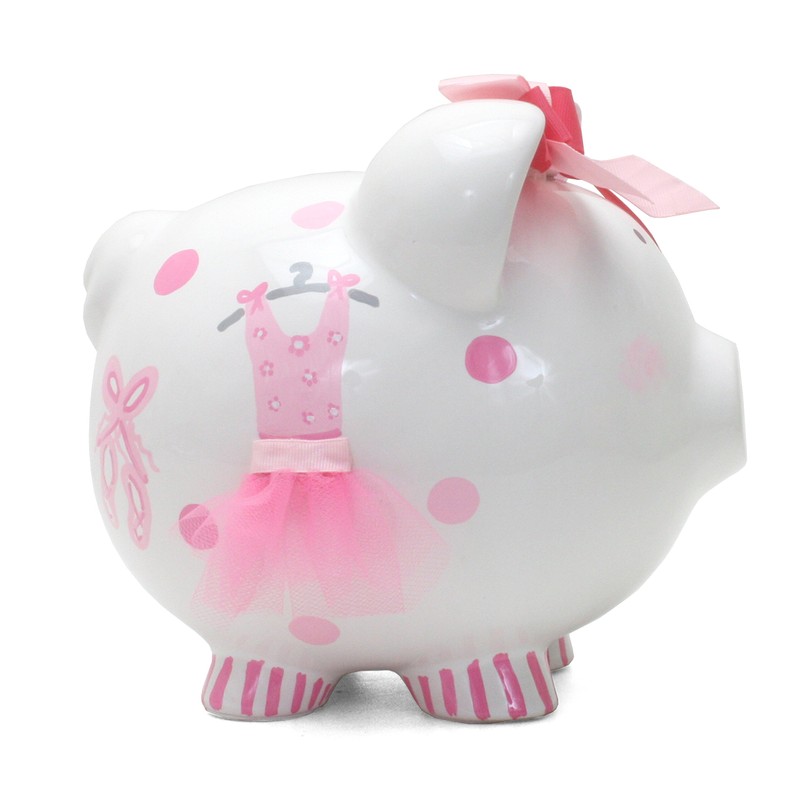 Child to Cherish Ceramic Piggy Bank for Girls, Ava's Tutu