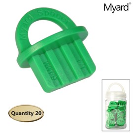 Myard Green 20 Packs 1/4 Inch Deck Spacer with Bright Color Easily Spotting, Easy Pull, Deck Board Jig Spacer Rings for Pressure Treated, Composite, PVC, Plank, Hardwood Decking Tool (DJS6.4)