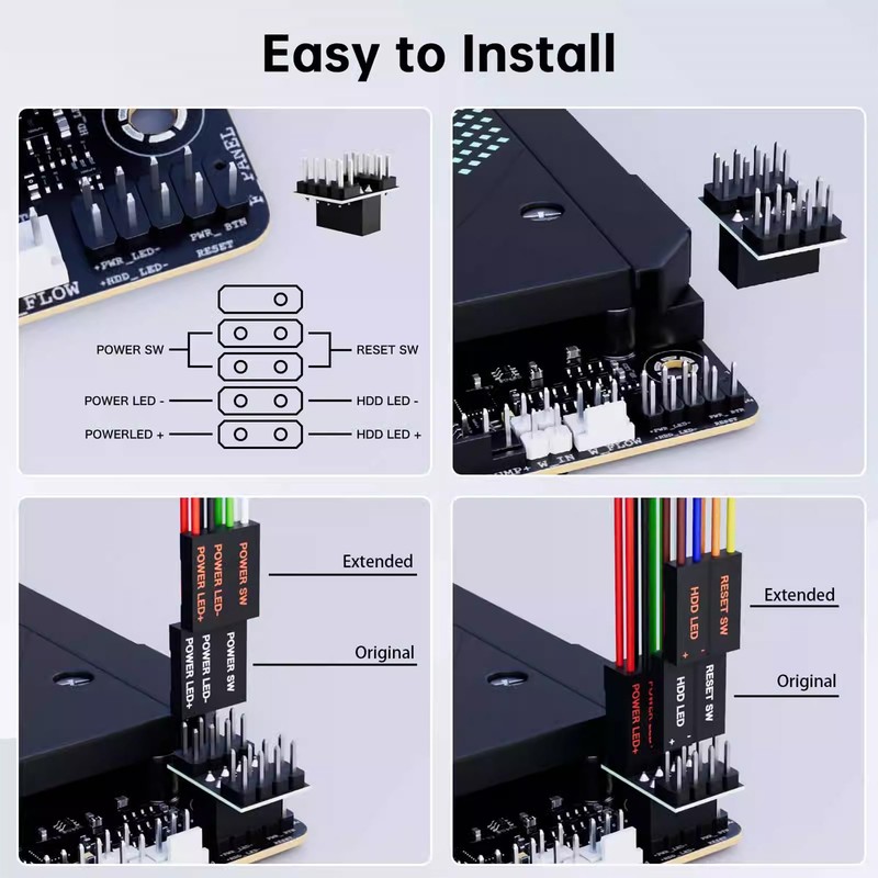 SinLoon Desktop-Computer, externer Netzschalter, PC-Netzschalter, multifunktionaler Desktop-Netzschalter für einfache Start-