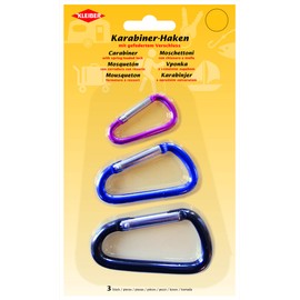 Kleiber + Co. GmbH Carabiner Hook Pink Blue Black in 3 Different Sizes