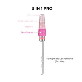 Kiara Sky Professional Nails Universal 5-In-1 PRO Series Drill Bits (PRO 5-in-1 XC-M-XXF NON COATED)