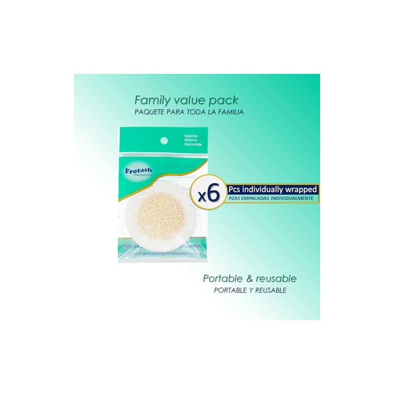 Esponja Facial Exfoliante Doble Textura Celufita 6 Piezas