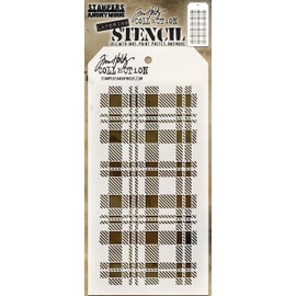 Stampers Anonymous THS097 Tim Holtz Layered Stencil 4.125"X8.5"-Plaid