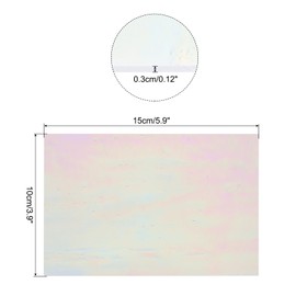 sourcing map Stained Glass Sheet Mosaic Tile 5.9 Inch x 3.9 Inch Bright White Stained Glass Sheets for Crafts DIY, Art Project