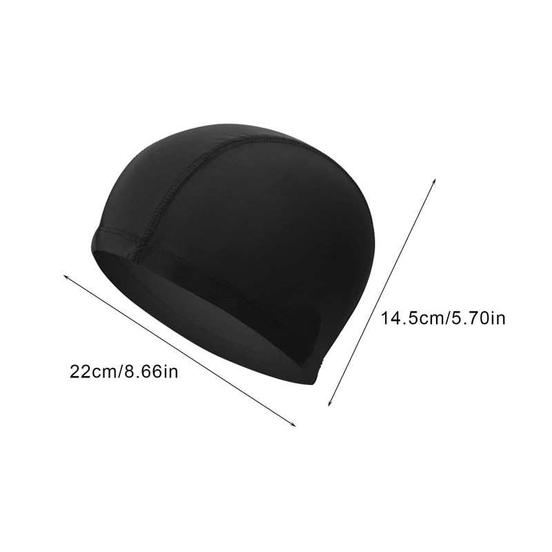 NITAIUN Polyester Swimming Caps (4 Pieces), Unisex-Adults, One Size, Black