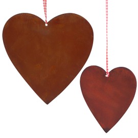 Rostikal Hanging Decoration Heart with Ribbon Garden Decoration Rust Decoration Wedding Window Decoration Gift Set