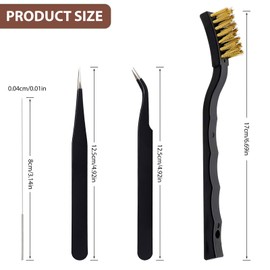 3D Printer Accessories, 14 PCS 3D Printer Tool Nozzle Cleaning Kit with Tweezers Cleaning Needles Wire Brush for Cleaning 3D Printerss