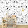 EPPKILY Black and White Dog Wallpaper Peel and Stick White