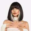 Pelucas De Cabello Natural Bob Negro Corto Y Liso Para