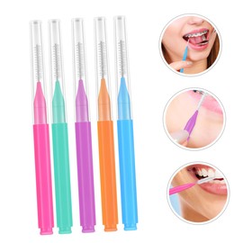 ULTECHNOVO 50pcs Interdental Brush Portable Cleaning Tool for Gentle Brush Design Orange Green