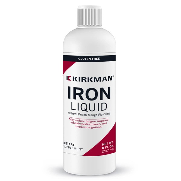 Kirkman Iron Liquid || 237 ml/8 fl oz Liquid || Minerals || Free of Common allergens || Gluten Free || Casein Free
