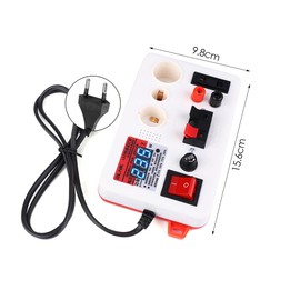 Fafeicy LED test box, checkerboard 220 V, a quick plug-in lamp seat interface, automatic alarm function, for testing semi-finished or finished lamps (EU plug) (type A (with display))