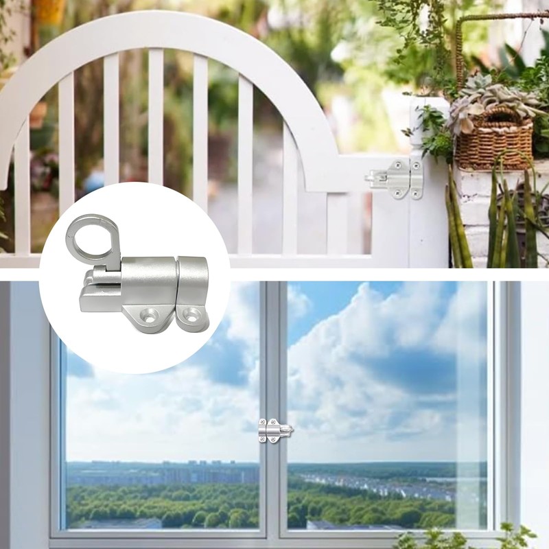 BRIOTA Pack of 2 Automatic Locking Door Bolts, Spring Locking