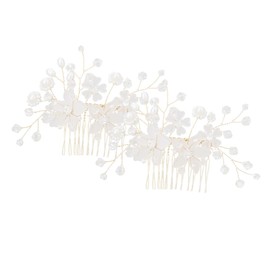 Healvian 2pcs Vintage Rhinestone Hair Comb for Brides and Flower Girls Elegant Bridal Hair Accessories Decorative Combs for Weddings Engagements and Special Occasions