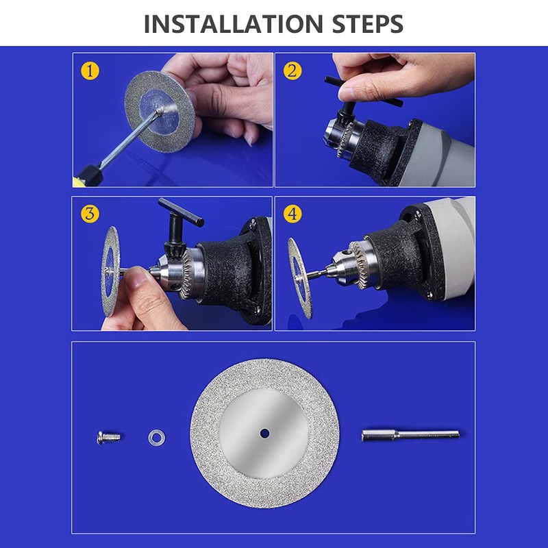 10pcs/Set Diamond Cutting Wheels with 3mm Mandrel Diamond Cutting Discs