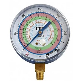 CPS RGH7L 3.13" Low-Pressure Gauge - for R-134A; R-22; R-404A; and R-410A with Accurate Pressure Measurement and Metal Housing