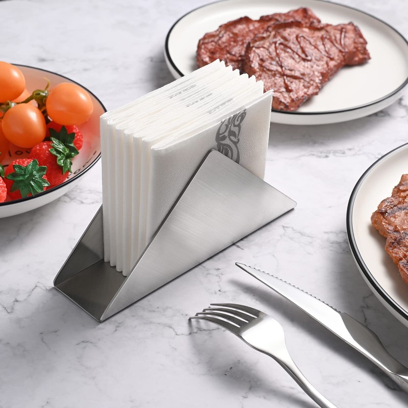 luvtree Silver Stainless Steel Napkin Holders for Table,Metal Napkin Dispenser