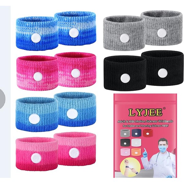 LYJEE Motion Sickness Bracelets for Adults and Kids Motion Sickness