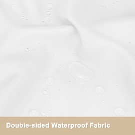 M METERXITY Outdoor Curtains for Patio Waterproof, 110W x 108L Inch Heavy Gazebo Curtains for Outdoor Patio, Porch, Sunlight, Outdoor Blackout Curtains [White, Grommet Top]