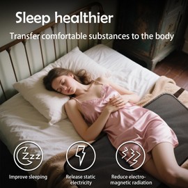 TENGYYY Grounding Mat for Bed & Grounding Sheets - PMF Mat for Sleep, Stress Relief, Alkaline Pad with Tester, Non-Slip Carbon Leather(Size:27×75in)