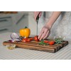 TESLYAR Medium Solid Wood Cutting Board for Kitchen with Side