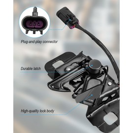 Hood Latch Assembly Fit for Chevy Silverado 2500 3500 HD 2015-2019 Replace GM1234132 84460937, Hood Latch with Remote Start
