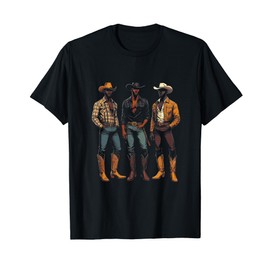 Black Cowboy Western Rodeo Melanin Black History Texas Men T-Shirt