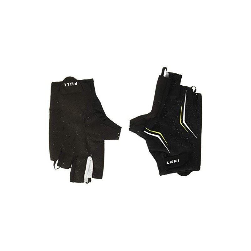 Leki Multi Lite Short Gloves, Unisex, 63690213, Black/White/Yellow, XL