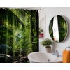 Tonmue Jungle Shower Curtain Rainforest Tropical Nature Green Forest Scenic